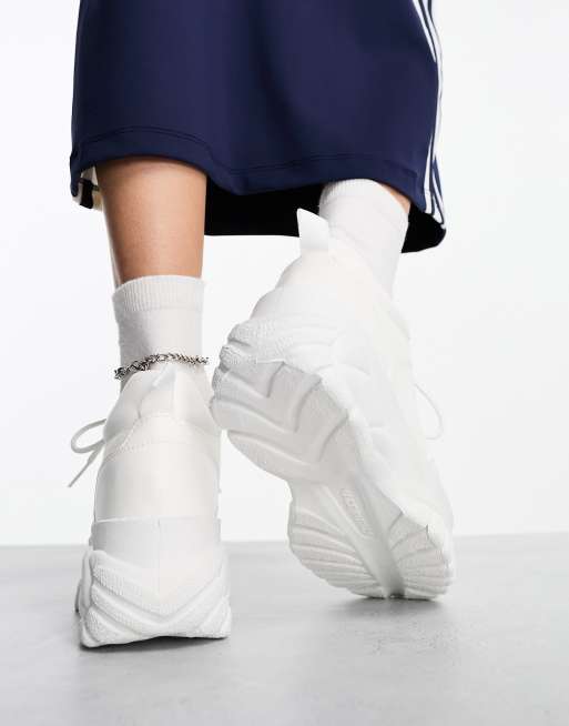 ASOS DESIGN - Defy - Sneakers met dikke plateauzool in wit, 2 van 4