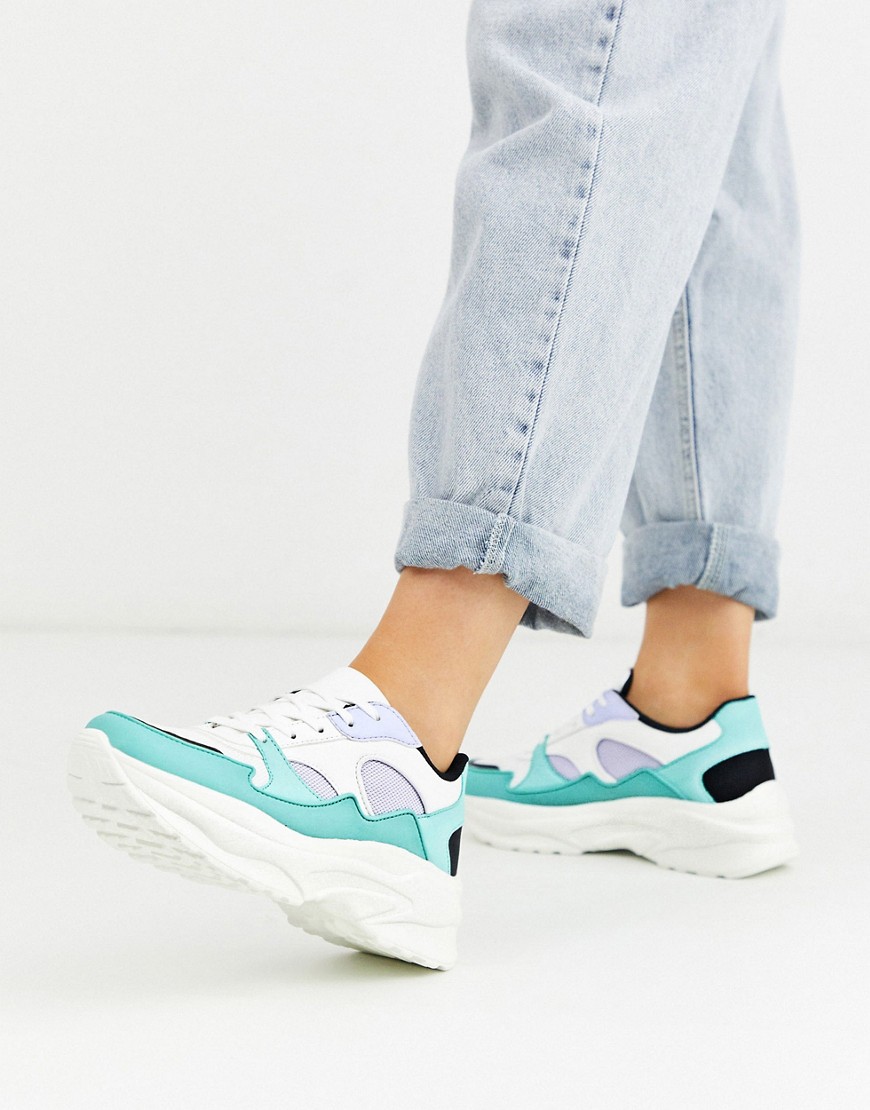 ASOS DESIGN - Degree - Sneakers chunky menta e lilla-Multicolore
