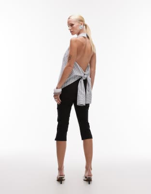ASOS DESIGN - Dekonstruiertes, ärmelloses Hemd mit Streifenmuster-Bunt