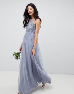 asos blue maxi