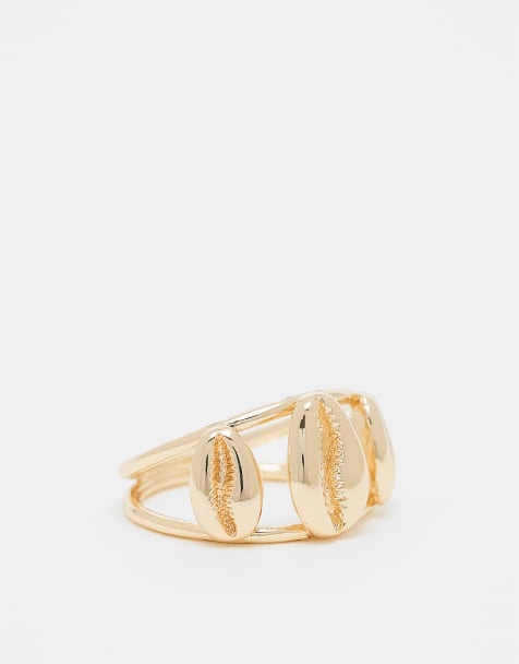 ASOS DESIGN - Delicate ring met schelp in goudkleur - view 1