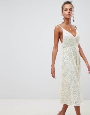 plunge sequin dress