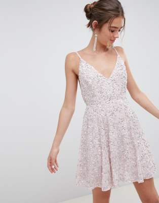 pink sequin dress asos