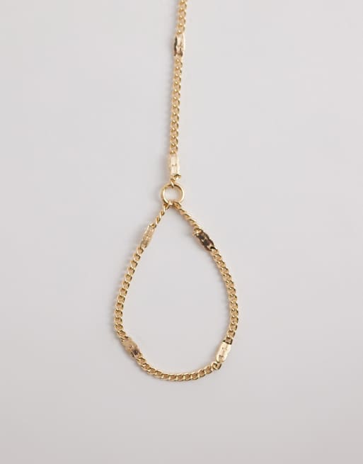 ASOS DESIGN – Delikatny łańcuszek na rękę w kolorze złotym, 4 z 4