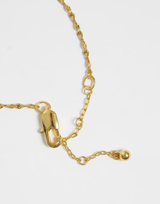 ASOS DESIGN delikatny naszyjnik lariat pozłacany 14k, 4 z 5