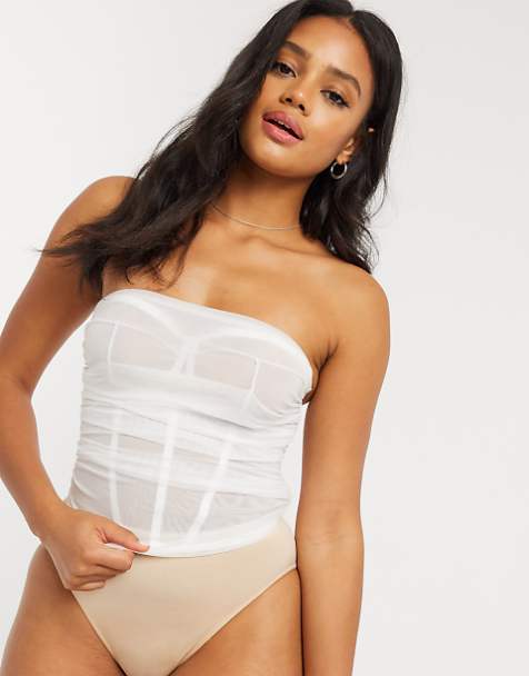 ASOS DESIGN Delila mesh corset top with underwire