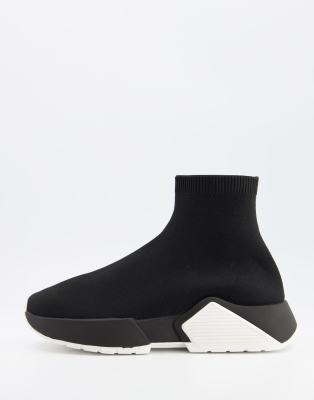 ASOS DESIGN Della Baskets effet chaussettes Noir ASOS