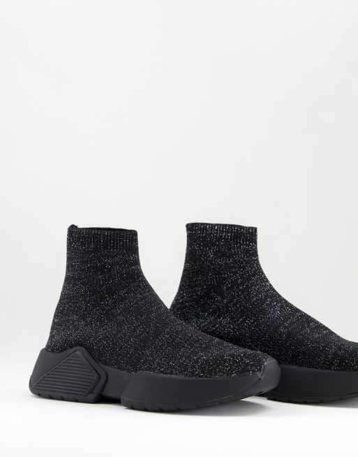 ASOS DESIGN – Della – Rosa sneakers med strumpdesign