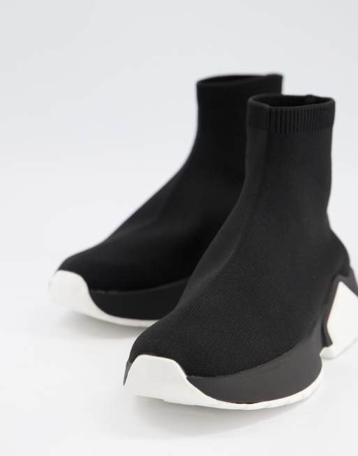 ASOS DESIGN slip on sock sneakers in black knit