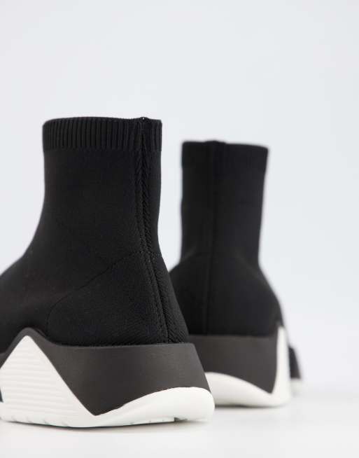 ASOS DESIGN slip on sock sneakers in black knit