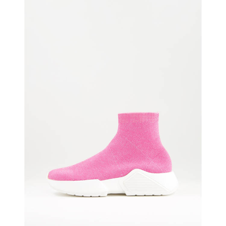 Hot pink sales sock sneakers