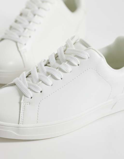 ASOS DESIGN Delta lace up sneakers in white, 4 of 5