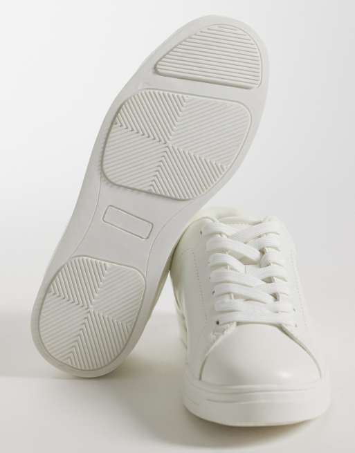 ASOS DESIGN Delta lace up trainer in white, 5 of 5