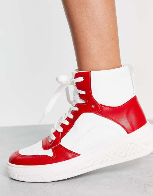 ASOS DESIGN retro sneakers in white with green detail