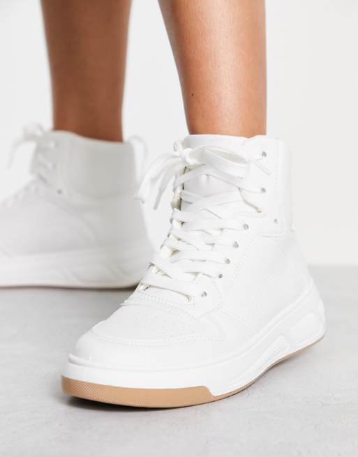 ASOS DESIGN Delta skater high sneakers in white