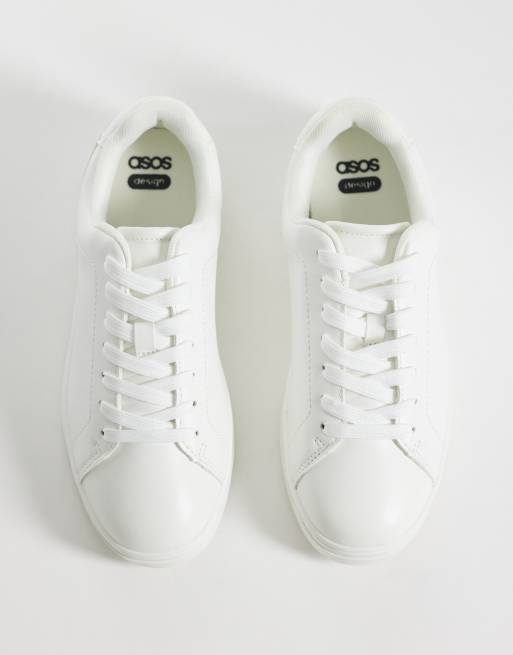 ASOS DESIGN - Delta - Sneakers stringate bianche, 3 di 5