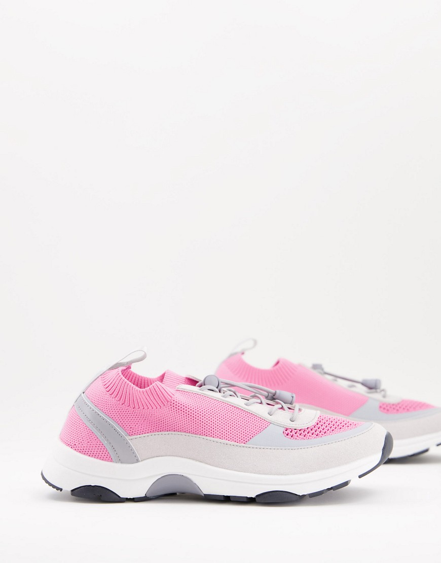 ASOS DESIGN Deluxe knit runner sneakers in pink
