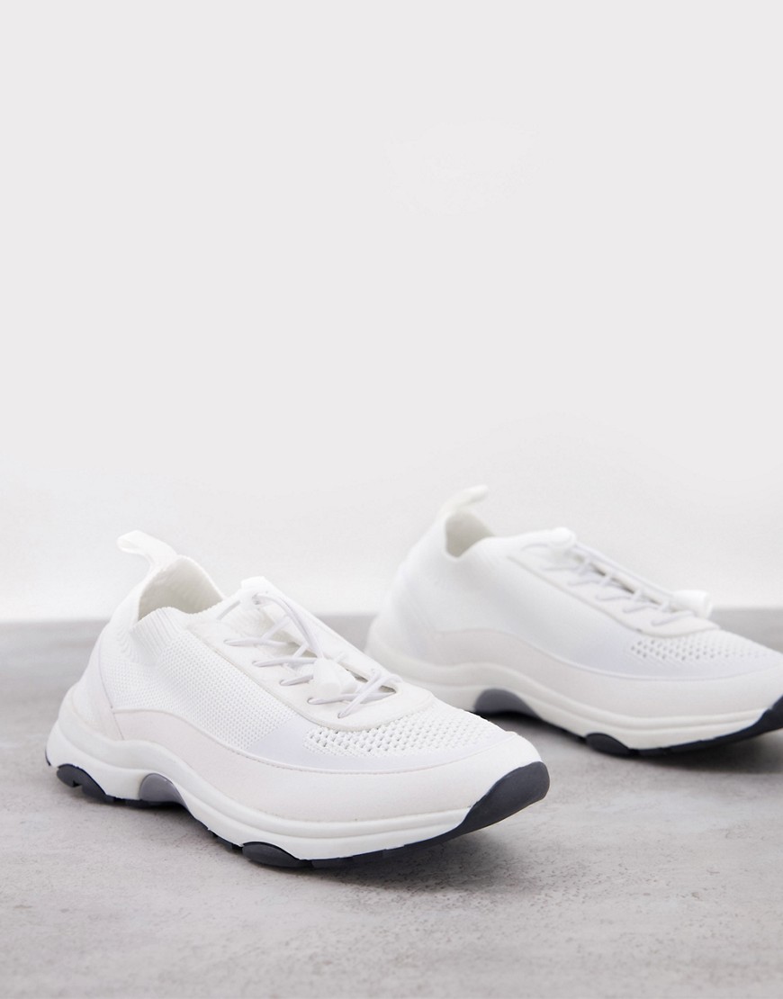 ASOS DESIGN Deluxe knit runner sneakers in white