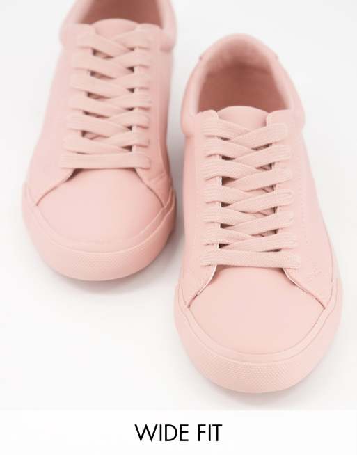 ASOS DESIGN - Demi - Vetersneakers met brede pasvorm in beige