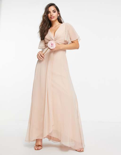 ASOS DESIGN Demoiselle d honneur Robe longue torsad e devant