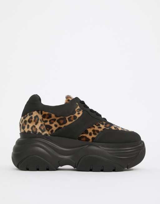 Leopard print chunky deals sole trainers