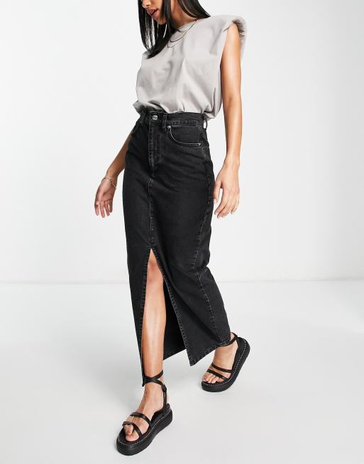 Asos long black store skirt