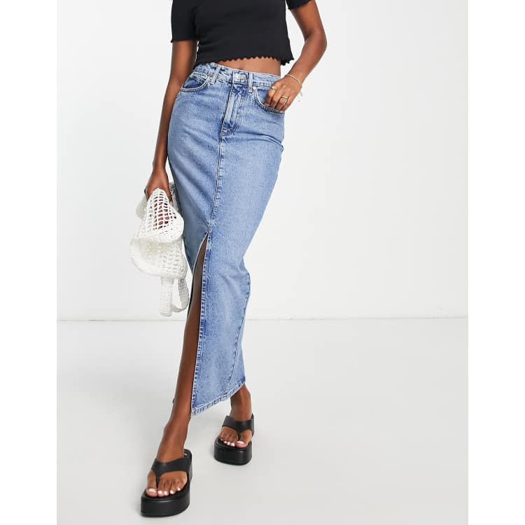 ASOS DESIGN denim midi skirt with … curated on LTK