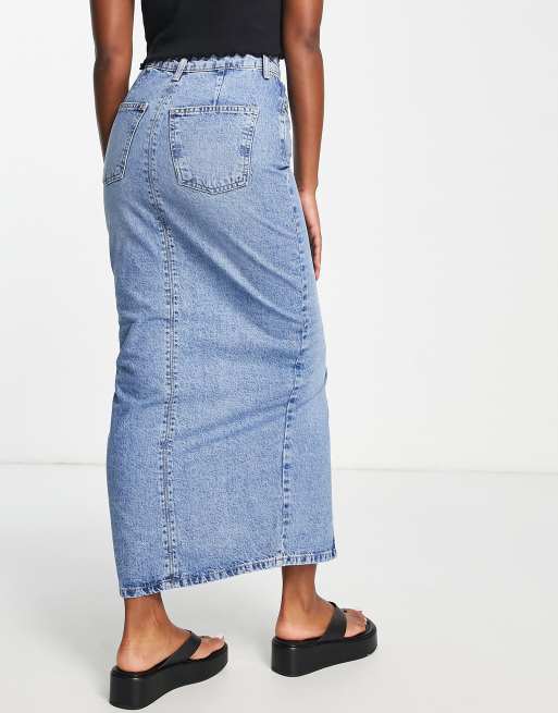 Denim midi 2025 skirt asos