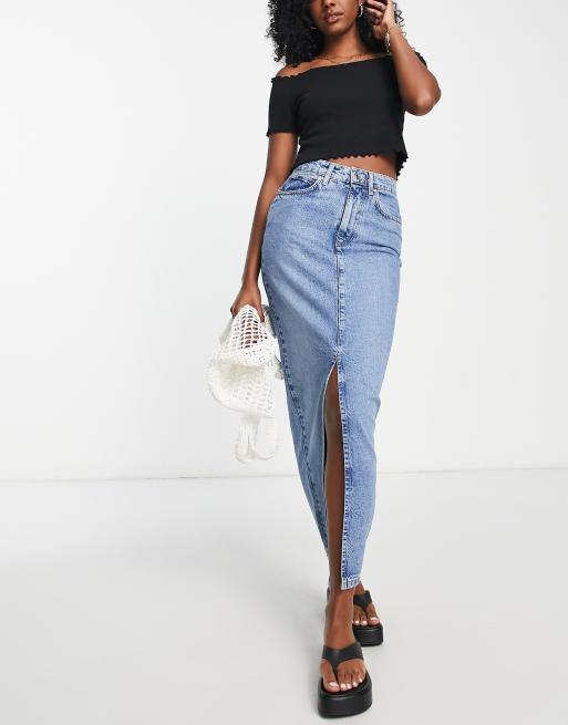 Midi jean skirt outlet 90s outfit