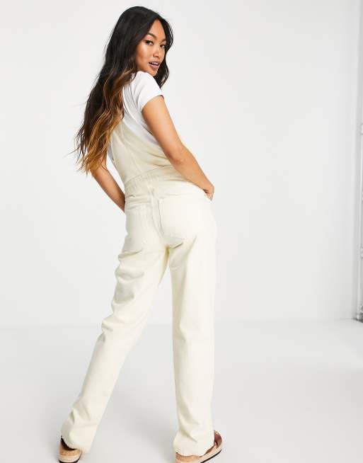 ASOS DESIGN - Denim 90s tuinbroek met rechte pijpen in geel, 2 van 4