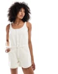 [ASOS DESIGN] ASOS DESIGN denim A line playsuit in ecru-White 6 Ecru