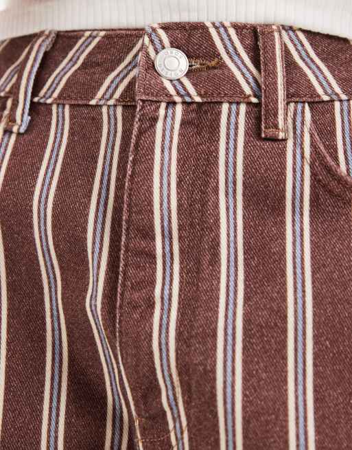 Asos Design denim A line short in stripe, 4 of 5