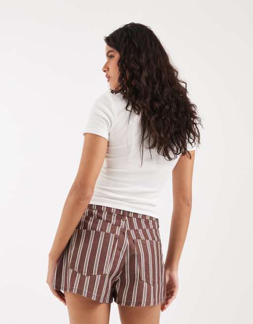 Asos Design denim A line short in stripe, 5 of 5