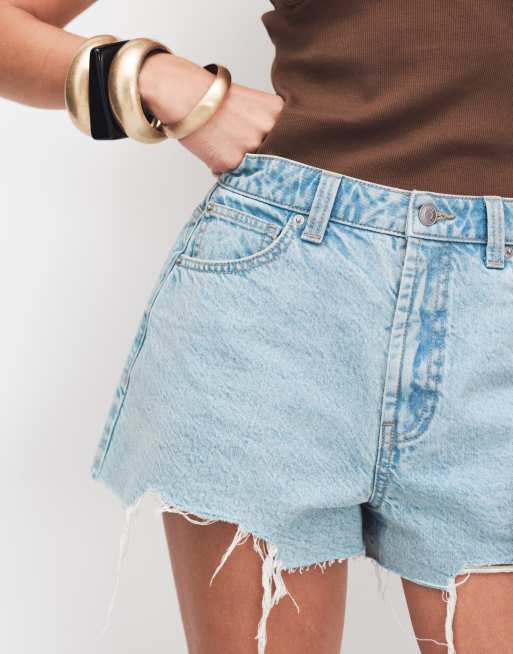 ASOS DESIGN denim a-line shorts in lightwash, 4 of 7