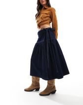 ASOS DESIGN denim cinch shirt in indigo