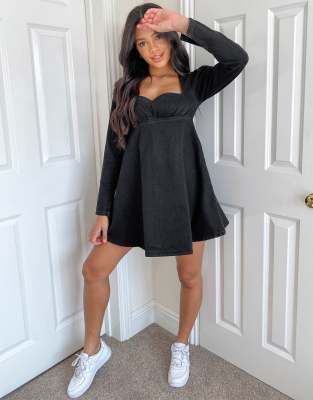 gray babydoll dress