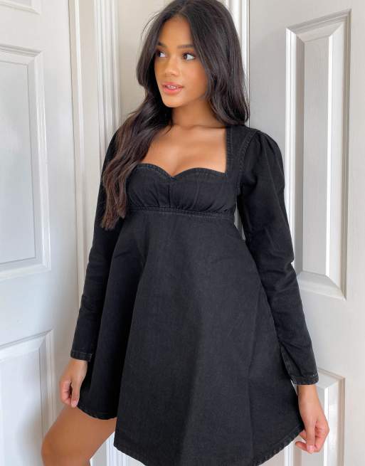 asos black babydoll dress