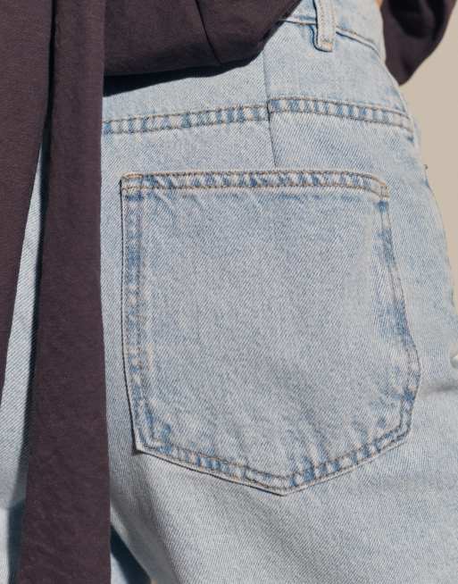 ASOS DESIGN denim baggy bermuda shorts in lightwash blue, 3 of 5
