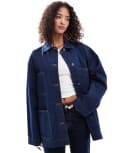 [ASOS DESIGN] ASOS DESIGN denim barn jacket in rinse wash-Navy M Rinse