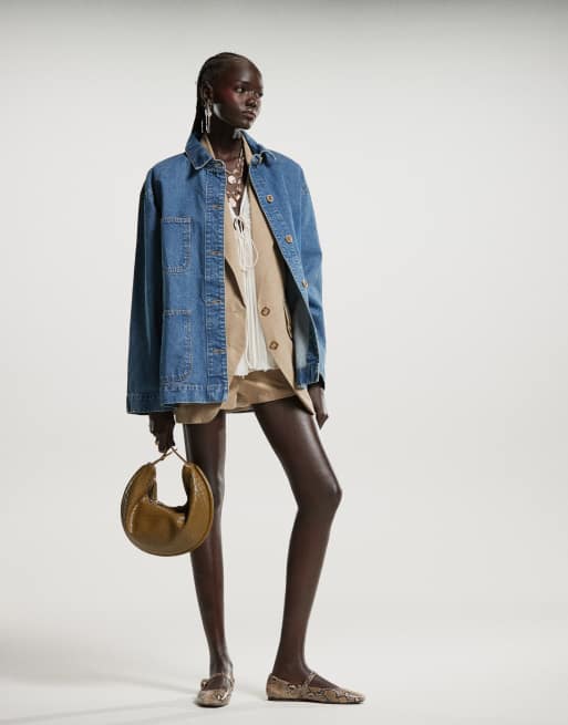 ASOS DESIGN denim barn jacket with pocket detail