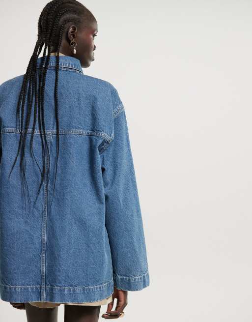 ASOS DESIGN denim barn jacket with pocket detail