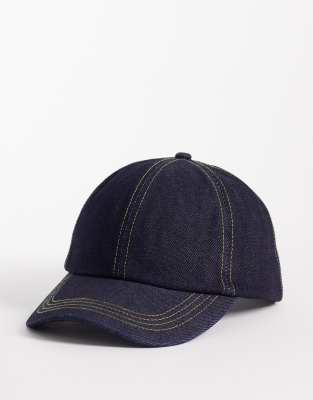Asos Design Denim Baseball Cap In Blue
