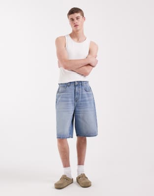 Asos Design Denim Bermuda Jorts In White