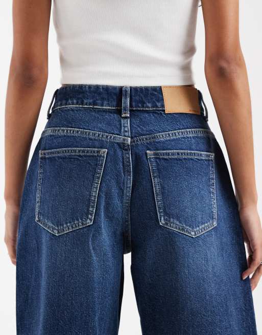ASOS DESIGN denim bermuda shorts in dark mid blue, 4 of 5