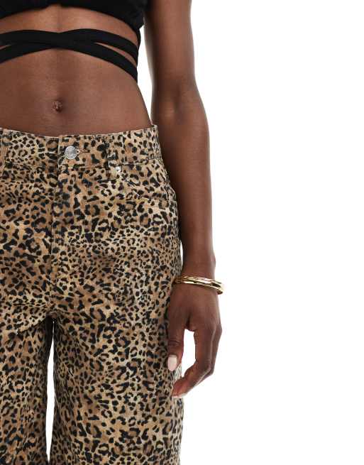 ASOS DESIGN denim bermuda shorts in leopard print | ASOS