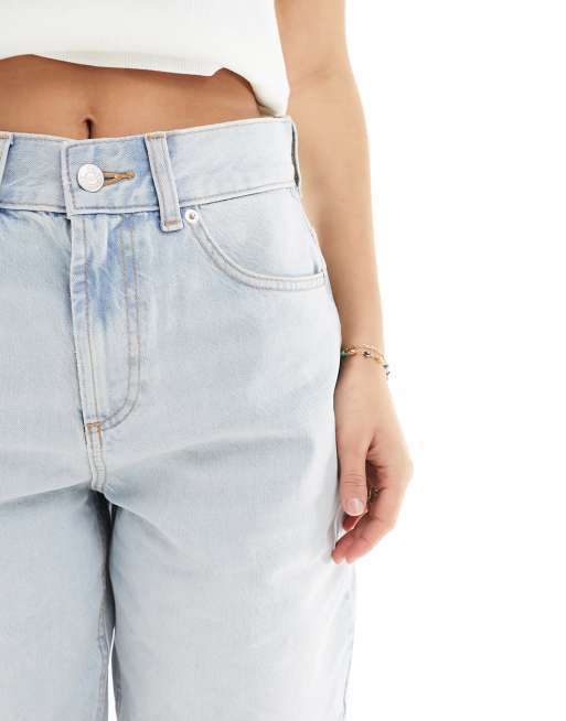 ASOS DESIGN denim bermuda short in lightwash blue