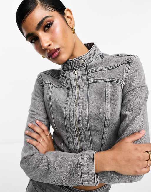 Denim biker shop jacket womens