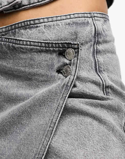 GROVE ♥ RAKE DENIM SKIRT-PANTS /追跡付 ☆韓国☆ 【GROVE】 RAKE DENIM SKIRT-PANTS /追跡添付