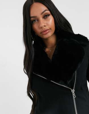 asos denim jacket with fur