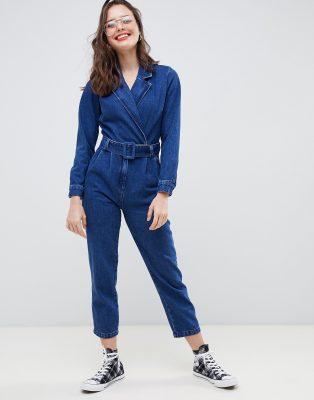 topshop jean jumpsuit